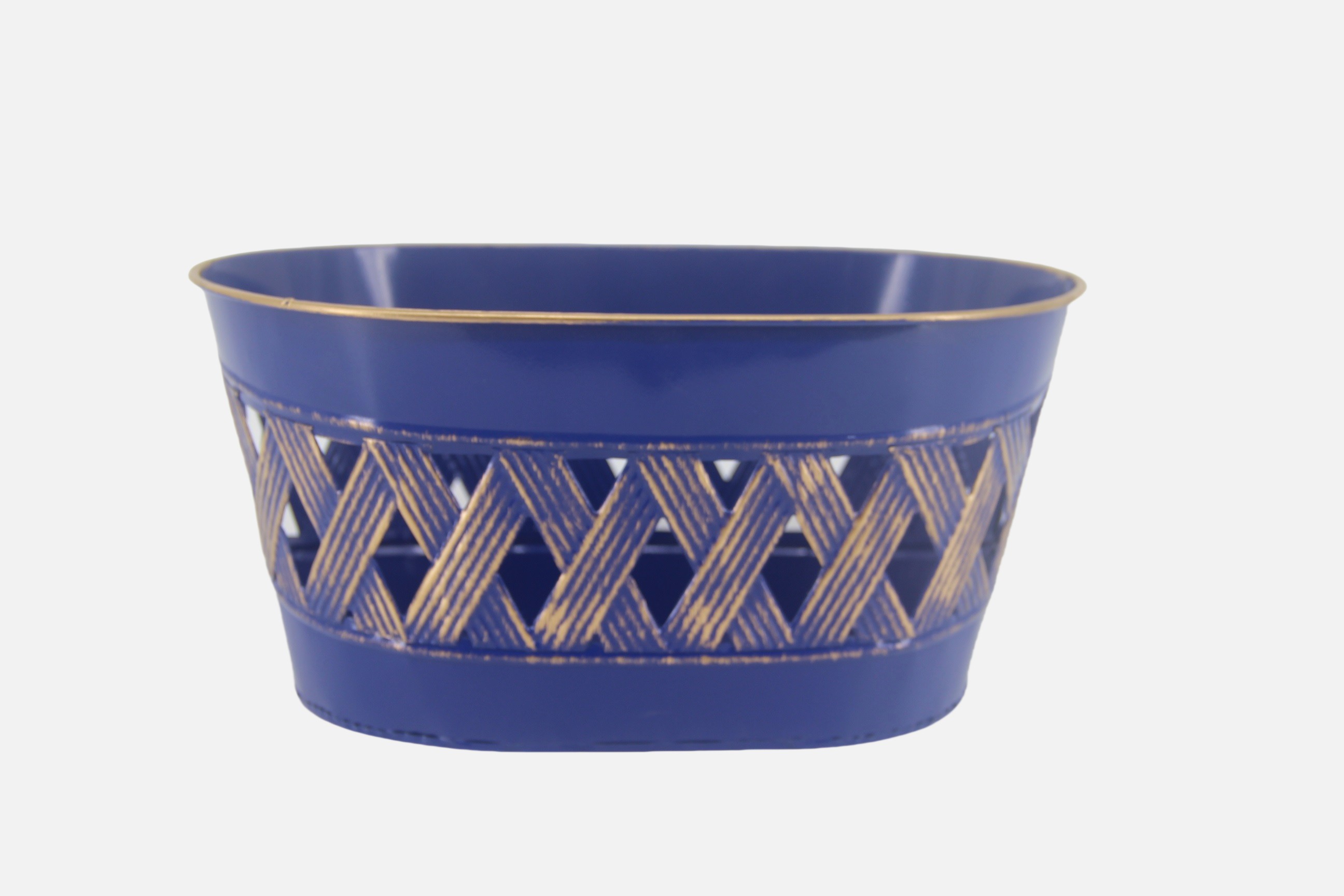 Oval Metal Basket Woven Planter Holiday Gift Basket