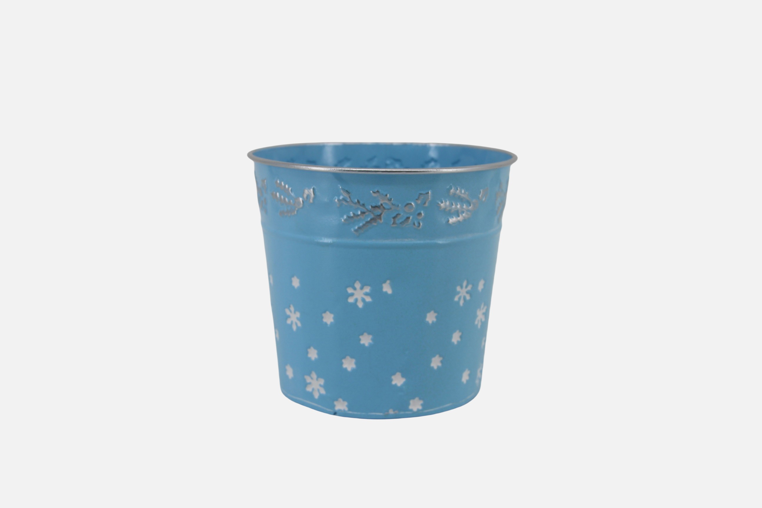 Round Small Blue Metal Bucket