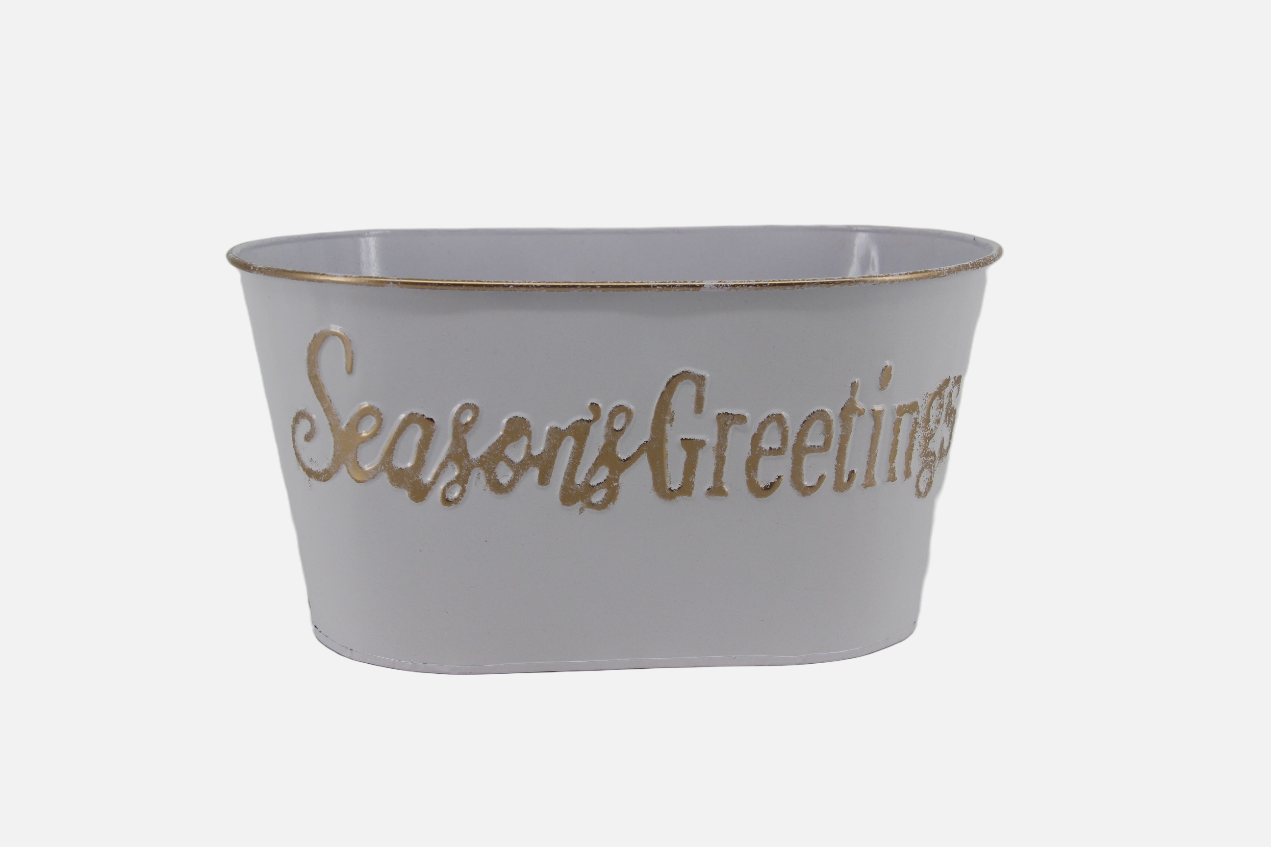 Round Metal Basket Shiny Electroplating