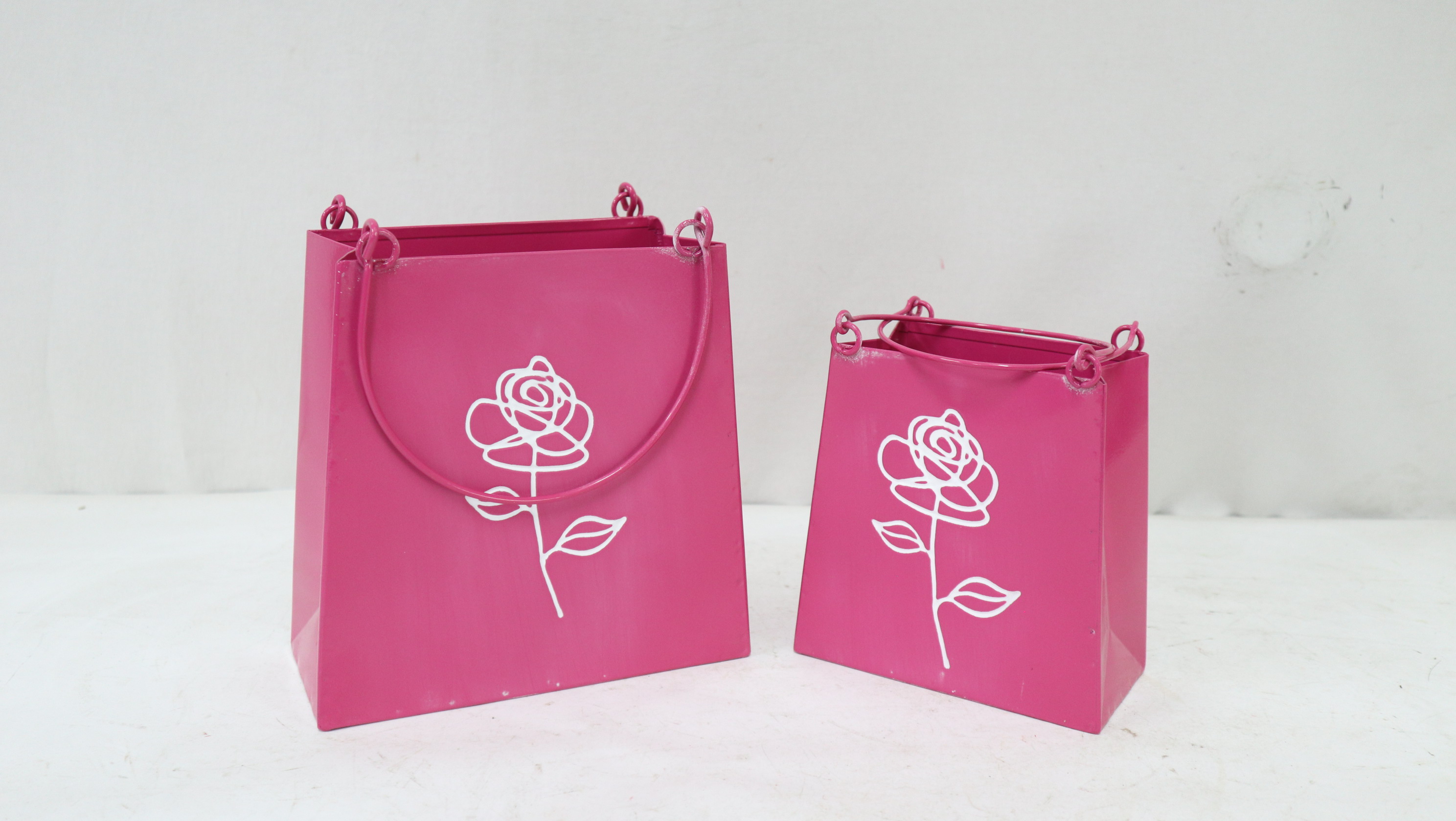 Floral Metal Container Garden Planter 